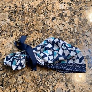 Blue and white scrub cap